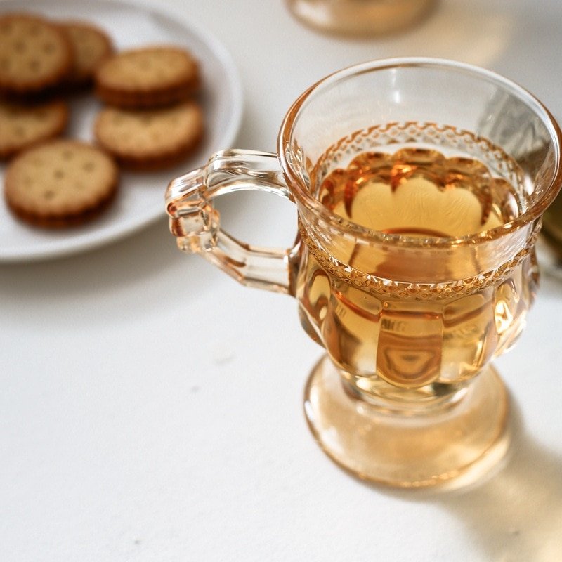 Tasse à Café en Verre à Relief Rétro