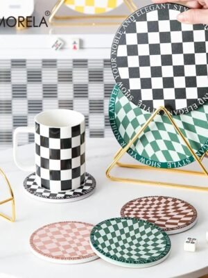 Set de Tables en Céramique à Damier