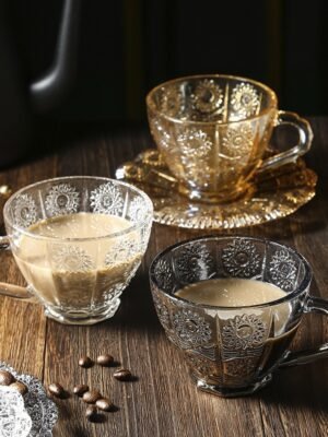 Ensemble de Tasses à Café Vintage Nordiques avec Soucoupes