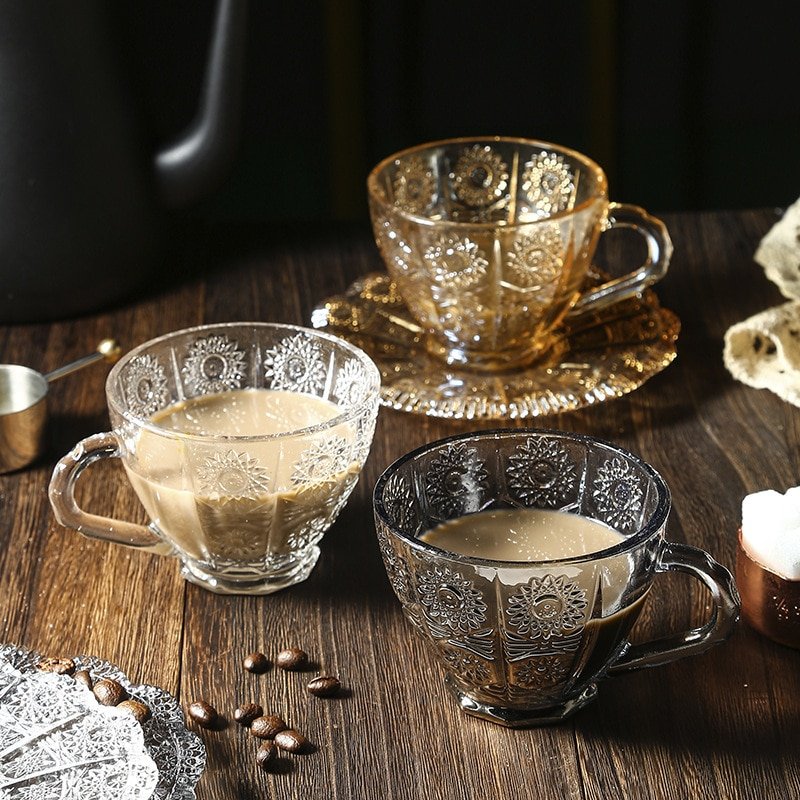 Ensemble de Tasses à Café Vintage Nordiques avec Soucoupes